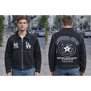 Gosha Rubchinskiy Shooting Stars Jacket Mens‎ Med Black Green Graphic NY LA